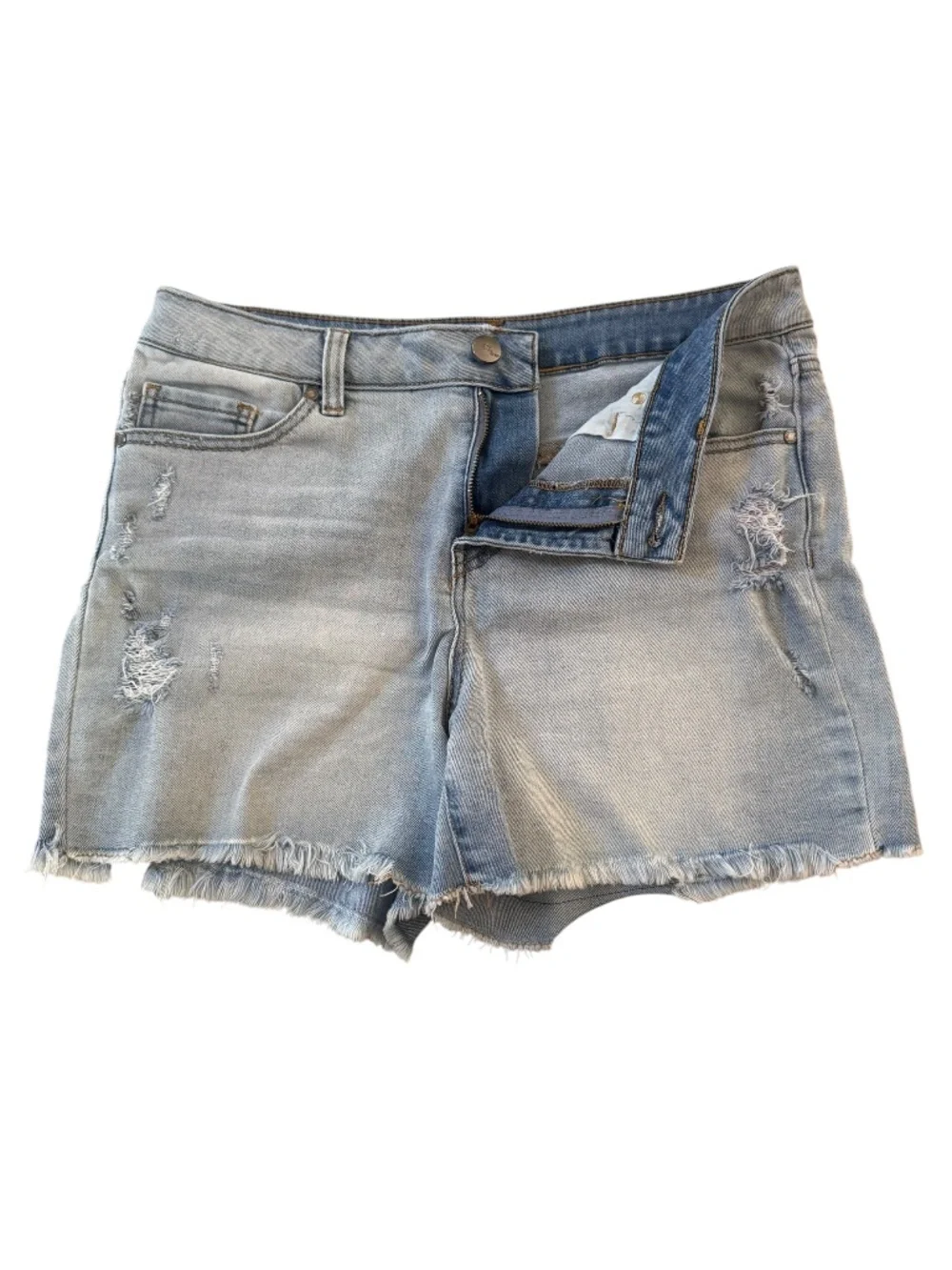 1822 Denim Hi-Rise Distressed Denim Shorts Size 10